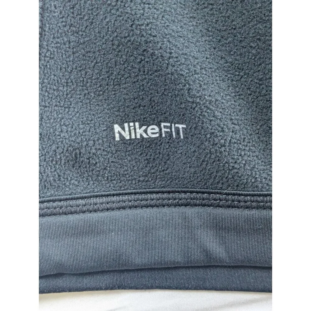 Nike Fit Therma 1/4 Zip Fleece Pullover‎ Sweatshirt Mens Large Black Long Sleeve